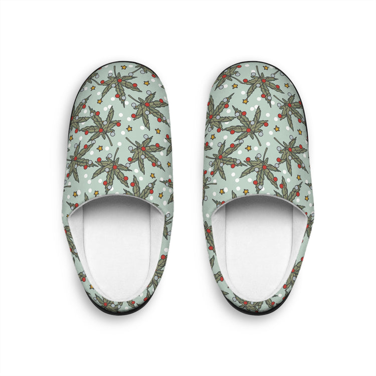 Cannabis Christmas Women's Slippers - Fandom-Made