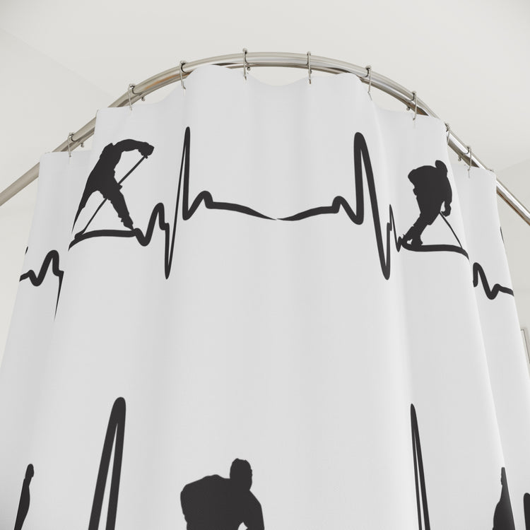 My Heart Beats For Hockey Shower Curtain - Fandom-Made