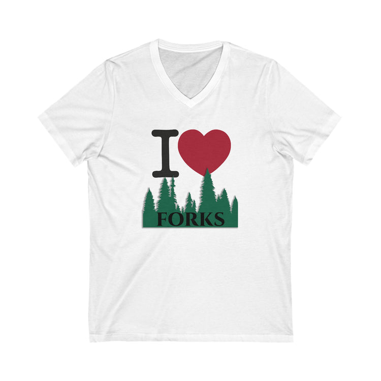 I Love Forks V-Neck Tee - Fandom-Made
