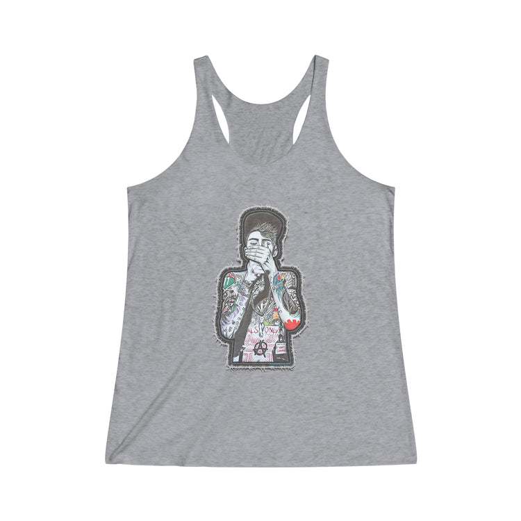 MGK Embroidery Design Women's Tri-Blend Racerback Tank - Fandom-Made