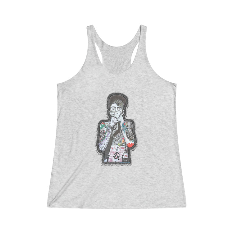 MGK Embroidery Design Women's Tri-Blend Racerback Tank - Fandom-Made