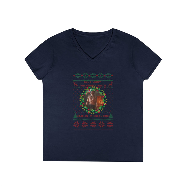 All I Want For Christmas Is Klaus Mikaelson V-Neck T-Shirt - Fandom-Made