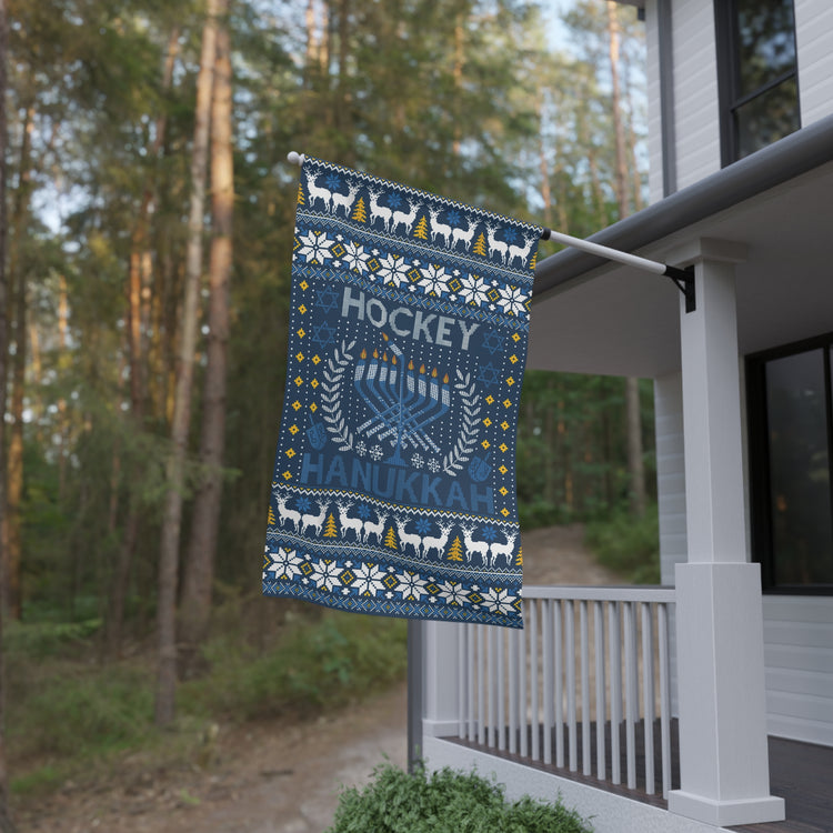 Hockey Hanukkah Ugly Sweater Banner