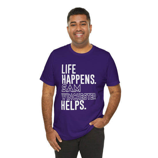 Life Happens Sam Winchester Helps T-Shirt - Fandom-Made