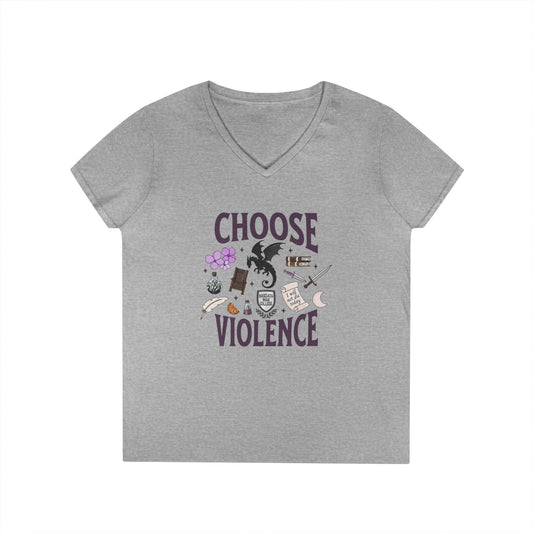 Choose Violence V-Neck Tee - Fandom-Made