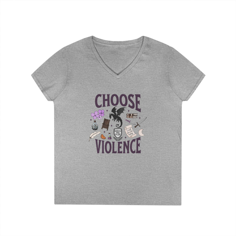 Choose Violence V-Neck Tee - Fandom-Made
