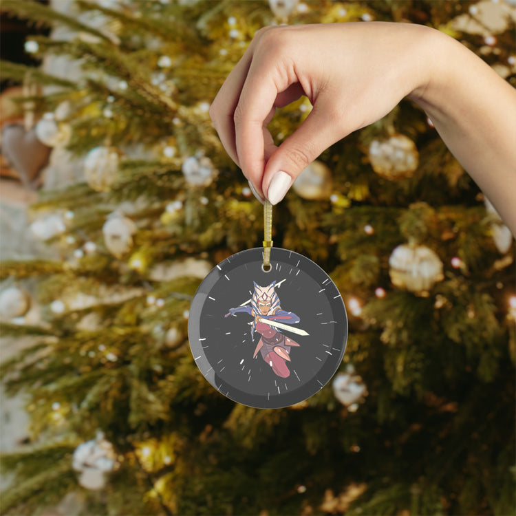 Ahsoka Leaping Glass Ornaments - Fandom-Made