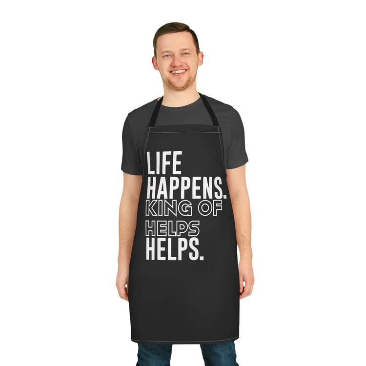 Life Happens King Of Hell Helps Apron - Fandom-Made