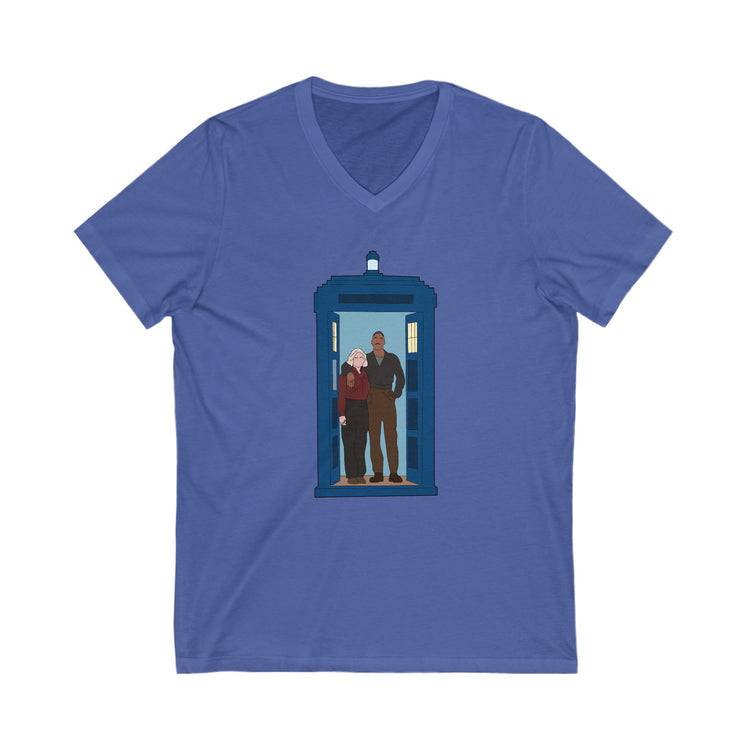 The Fifteenth Doctor and Ruby V-Neck Tee - Fandom-Made