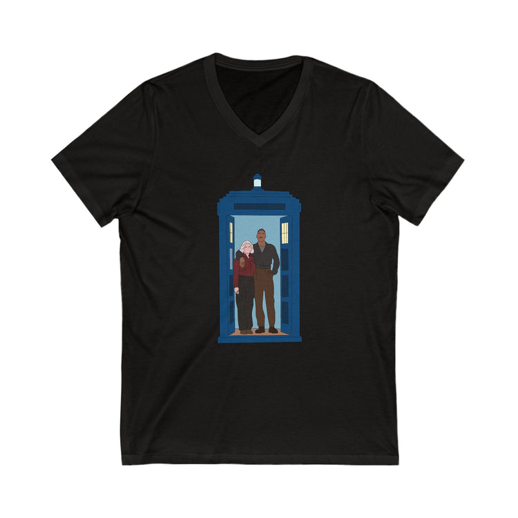 The Fifteenth Doctor and Ruby V-Neck Tee - Fandom-Made