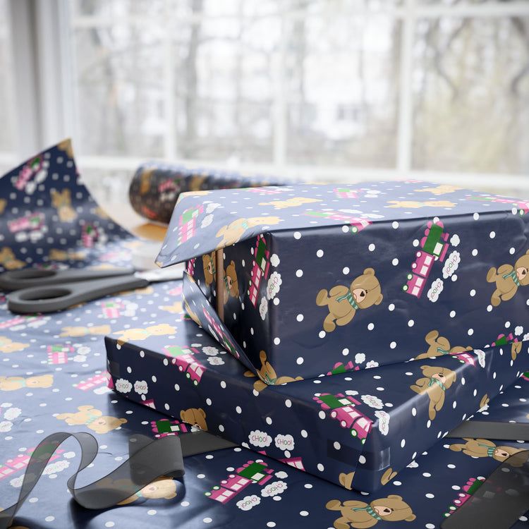 Choo Choos And Teddy Bears Wrapping Paper