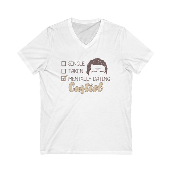 Mentally Dating Castiel V-Neck Tee - Fandom-Made