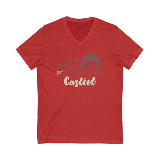 Mentally Dating Castiel V-Neck Tee - Fandom-Made
