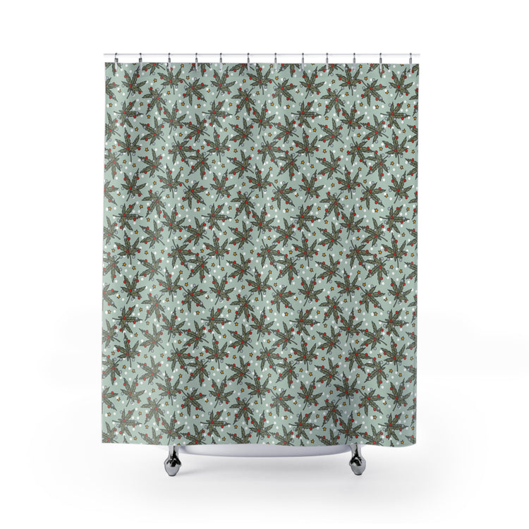Cannabis Christmas Shower Curtain - Fandom-Made