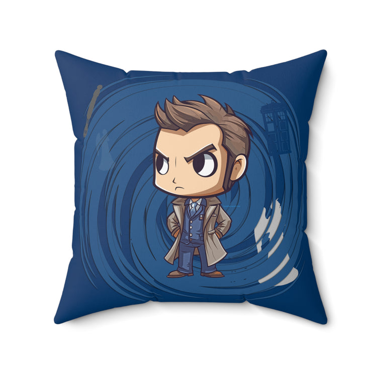 Timey Wimey Tenth Doctor Square Pillow - Fandom-Made