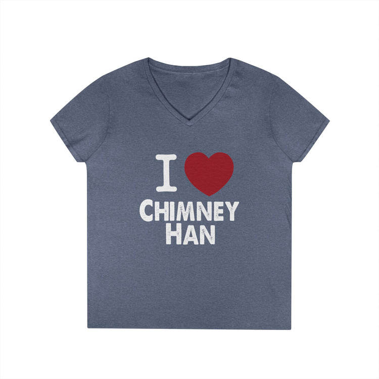 I Love Chimney Han Ladies' V-Neck Tee