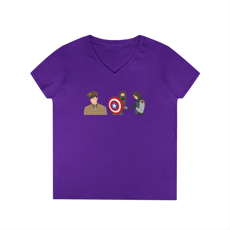Bucky Barnes Winter Soldier V-Neck T-Shirt - Fandom-Made