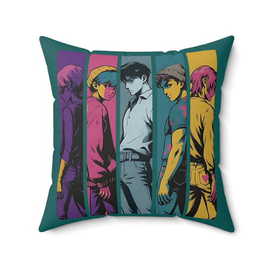 Saja Time Faux Suede Square Pillow - Fandom-Made