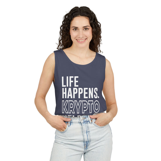 Life Happens Krypto Helps Tank Top - Fandom-Made