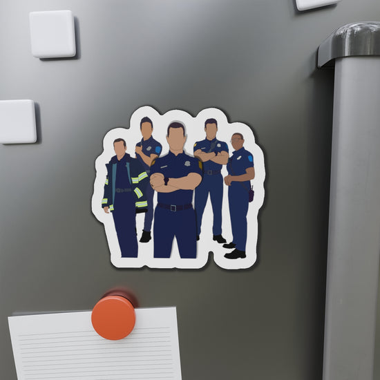 9-1-1 Group Die-Cut Magnet - Fandom-Made