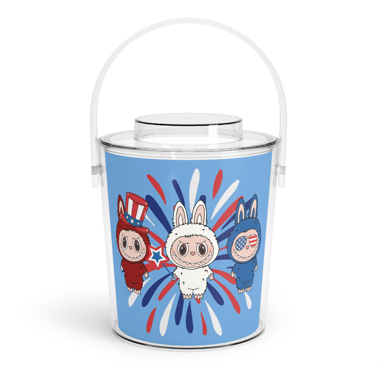 Red White Labubu Ice Bucket - Fandom-Made