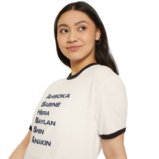 Ahsoka Names Ringer T-Shirt - Fandom-Made