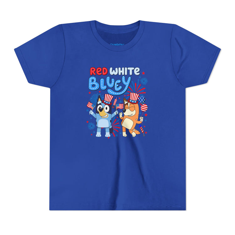 Red White Bluey Youth Tee - Fandom-Made