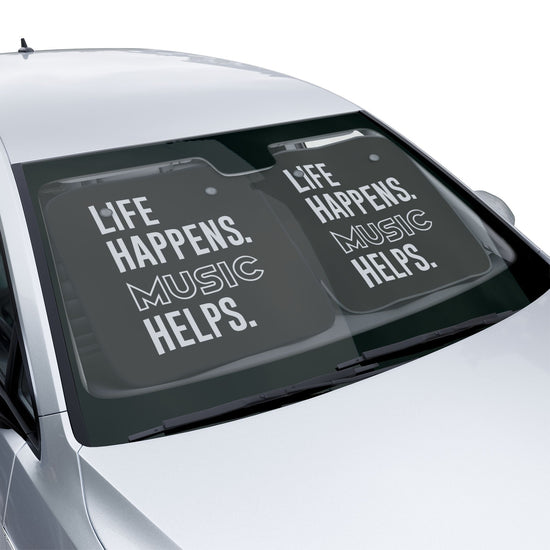 Life Happens Music Helps Car Sunshade - Fandom-Made