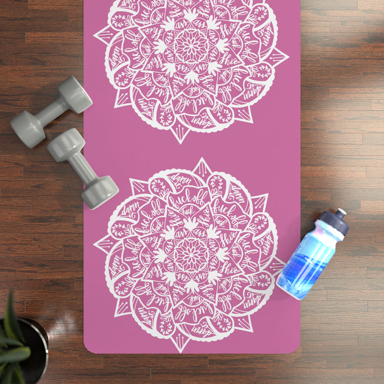 Profanities Mandala Rubber Yoga Mat - Fandom-Made