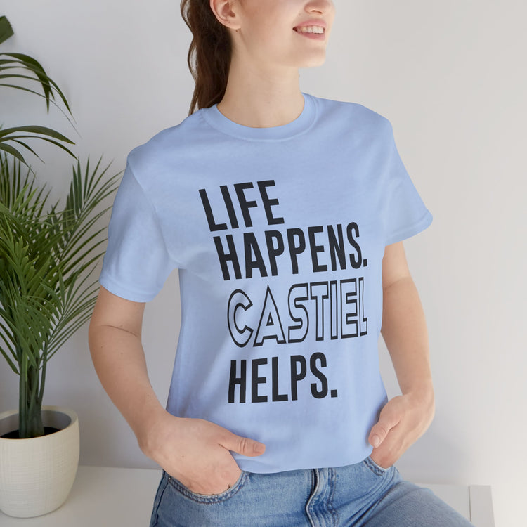 Life Happens Castiel Helps T-Shirt - Fandom-Made