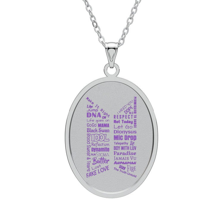 BTS Songs Oval Pendant