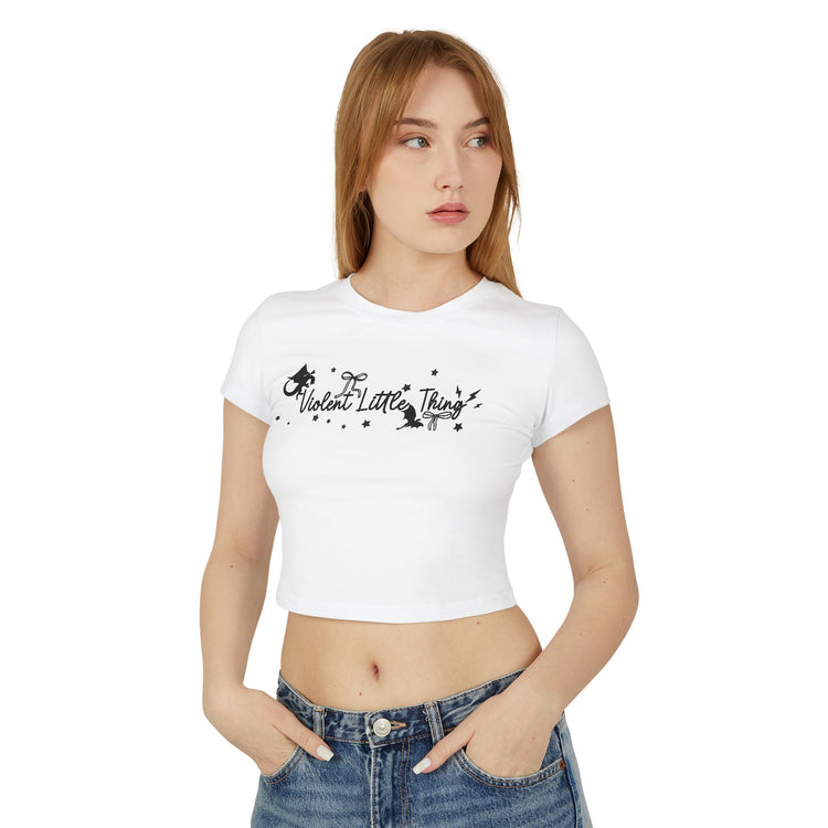Violent Little Thing Coquette Baby Tee - Fandom-Made