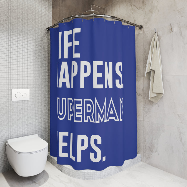 Life Happens Superman Helps Shower Curtain