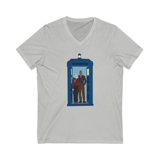 The Fifteenth Doctor and Ruby V-Neck Tee - Fandom-Made