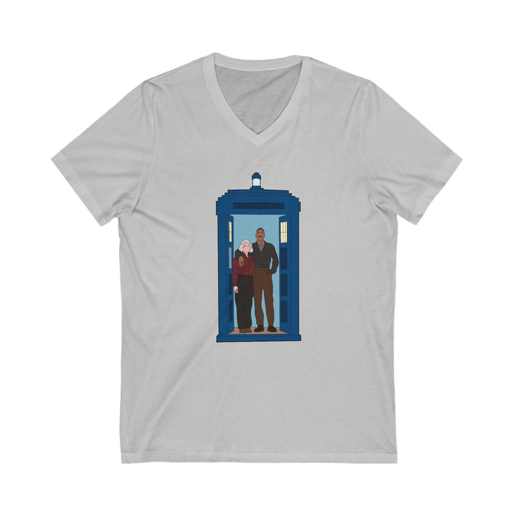 The Fifteenth Doctor and Ruby V-Neck Tee - Fandom-Made
