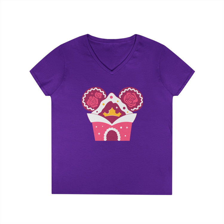 Princess Aurora Gingerbread House Ladies' V-Neck Tee