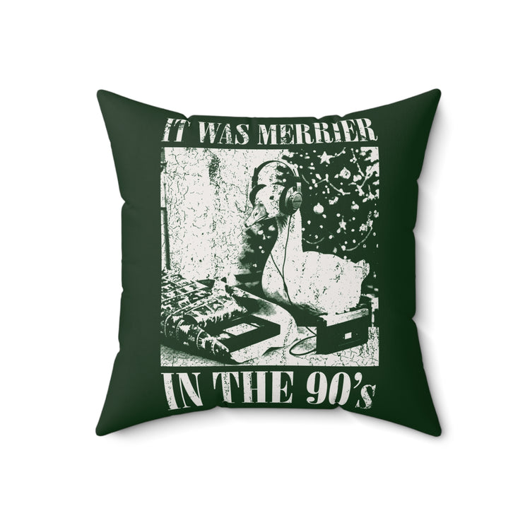 Merrier in the 90s Faux Suede Square Pillow - Fandom-Made