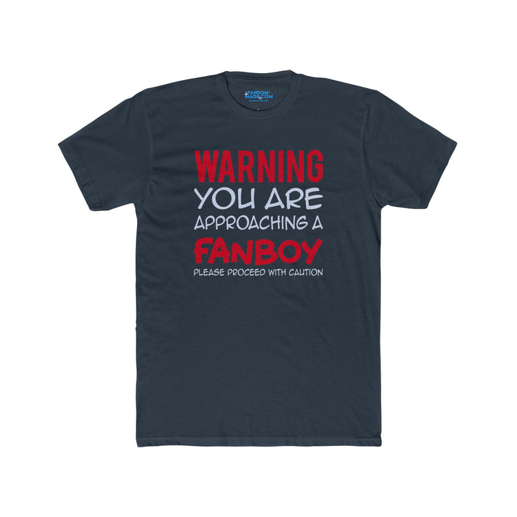 Warning Fanboy Men’s Fitted T-Shirt - Fandom-Made