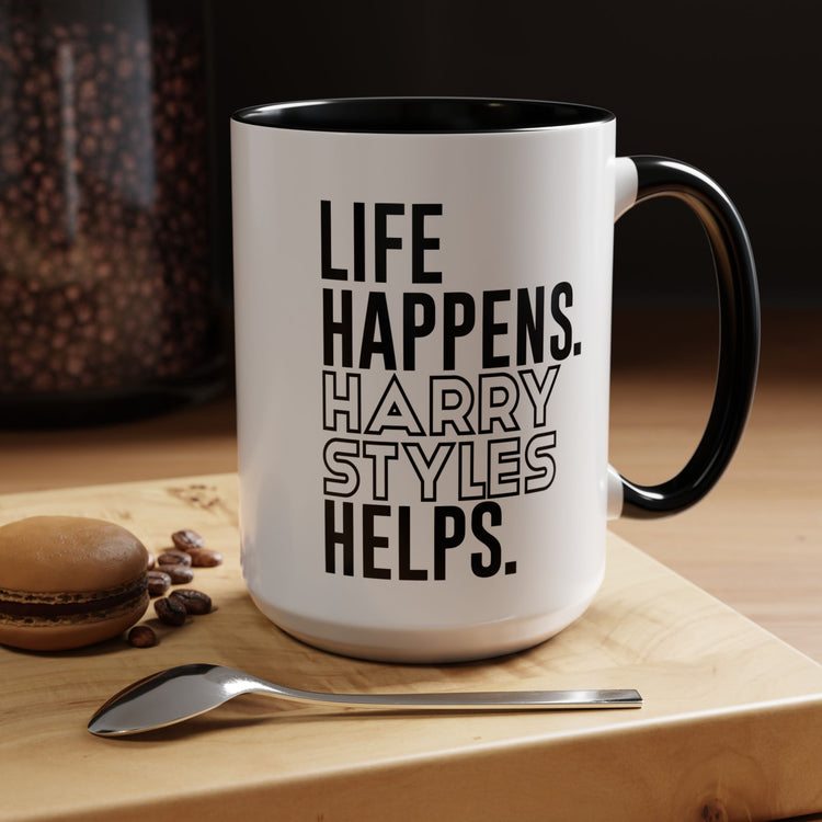 Life Happens Harry Styles Helps Mug - Fandom-Made