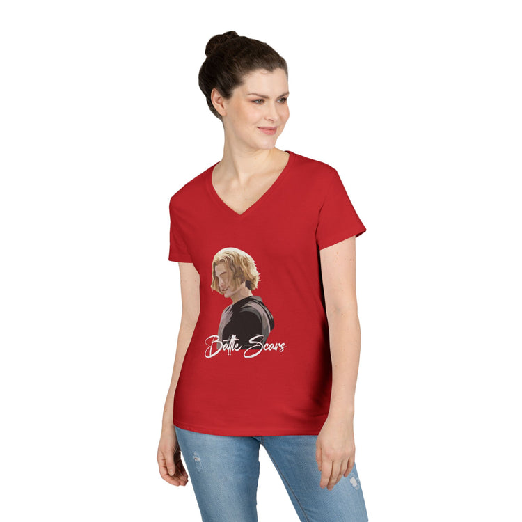 Battle Scars V-Neck Tee - Fandom-Made