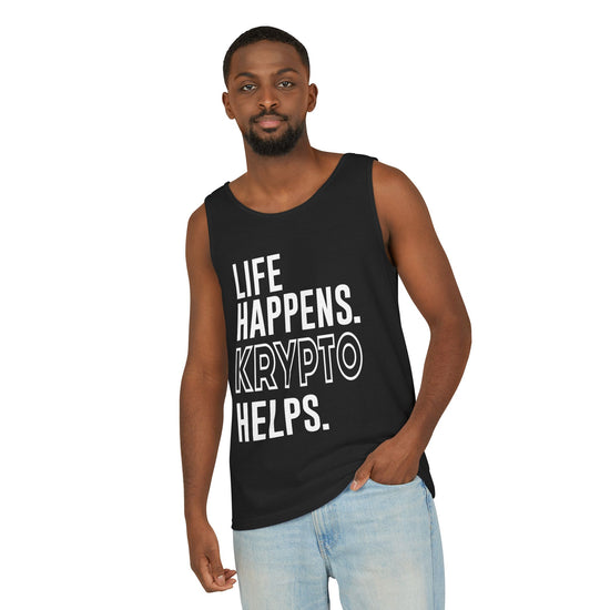 Life Happens Krypto Helps Tank Top - Fandom-Made