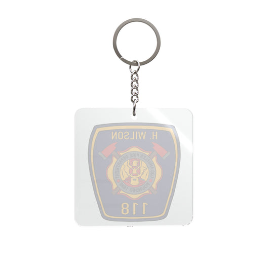 Wilson Badge Square Keychain - Fandom-Made