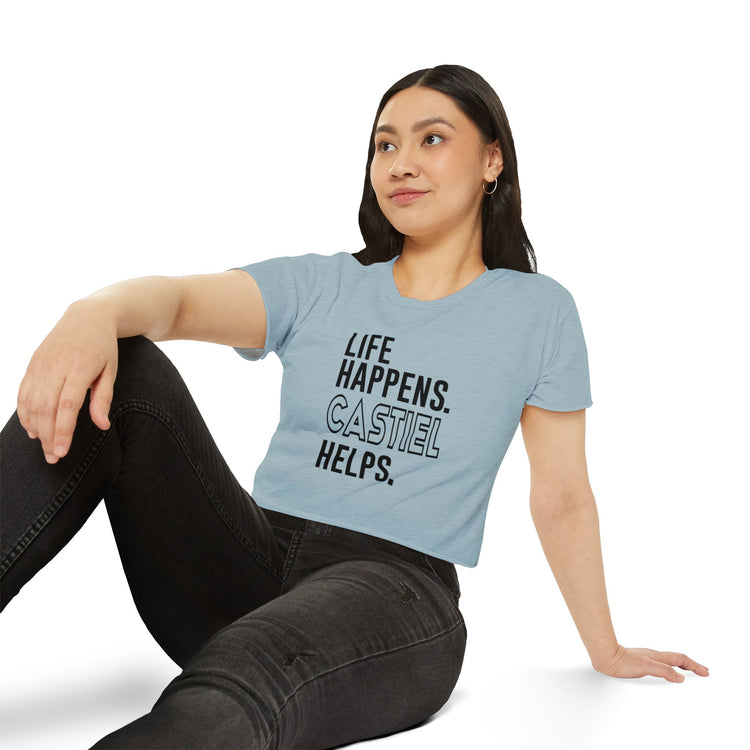 Life Happens Castiel Helps Crop Top