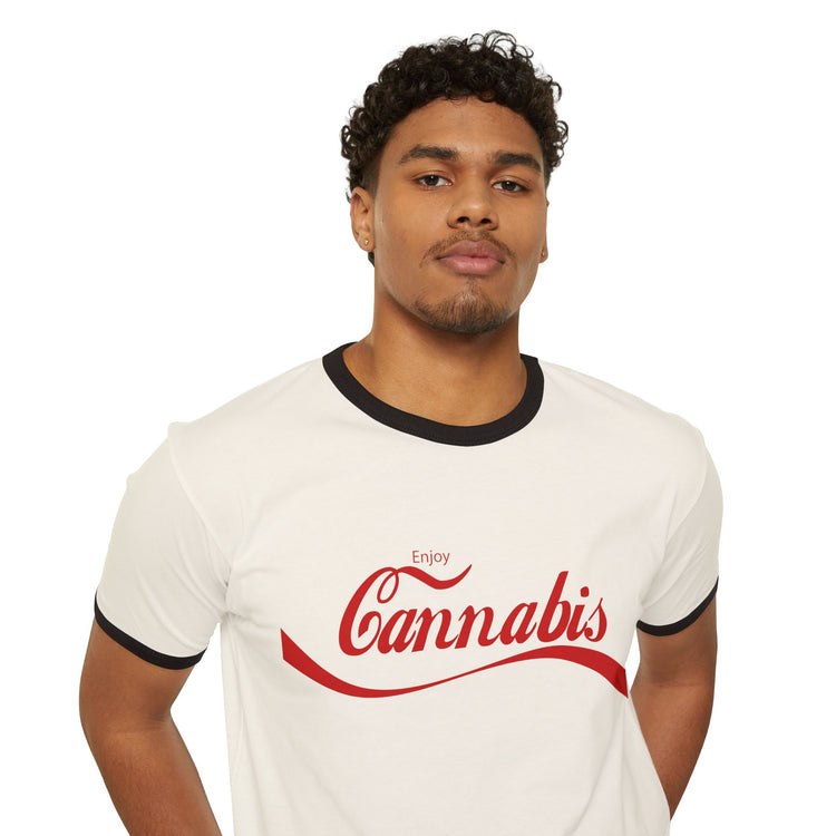 Enjoy Cannabis Ringer T-Shirt - Fandom-Made