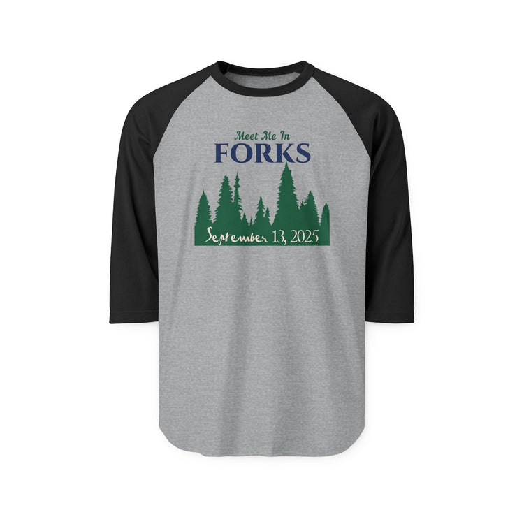 Meet Me In Forks 3/4 Raglan Shirt - Fandom-Made