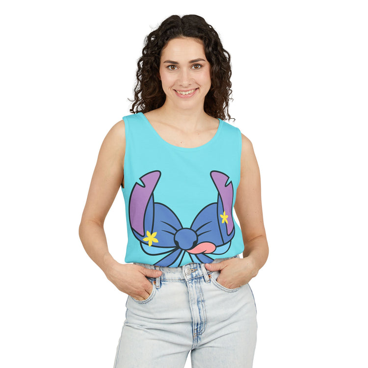 Stitch Bow Unisex Garment-Dyed Tank Top - Fandom-Made