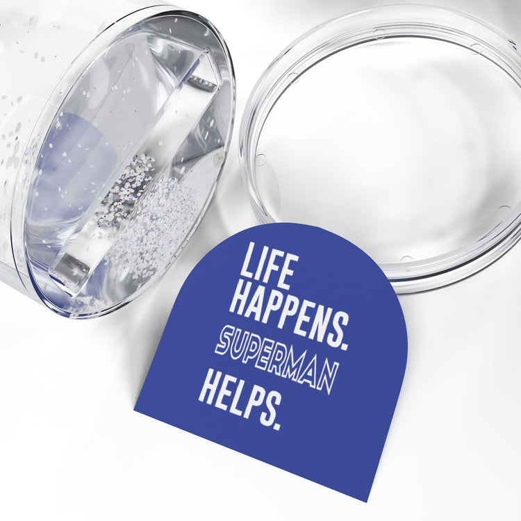 Life Happens Superman Helps Snow Globe