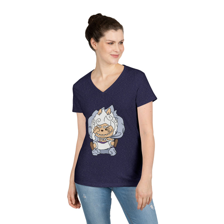 Bubu Monkey V-Neck Tee - Fandom-Made