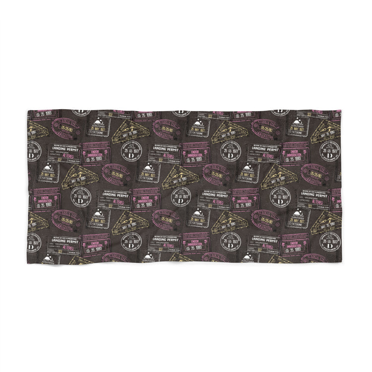 Galaxy Passport Stamps Beach Towel - Fandom-Made