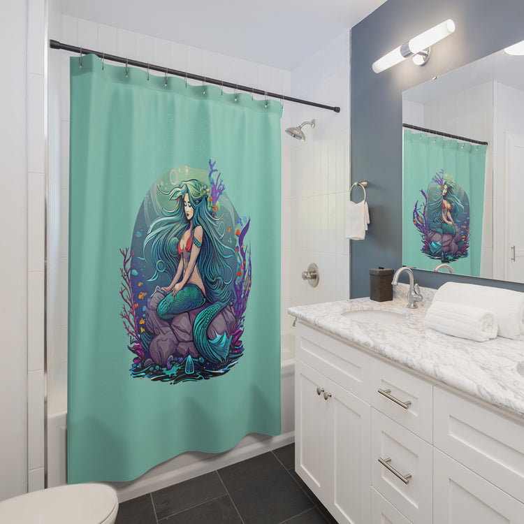 Mermaid Sitting Shower Curtains - Fandom-Made